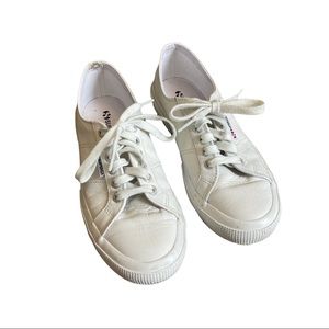 White leather Superga shoes womens size 8